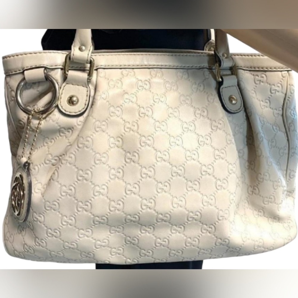 GUCCI GUCCISSIMA Leather GG Medium Sukey Hobo Satchel COA